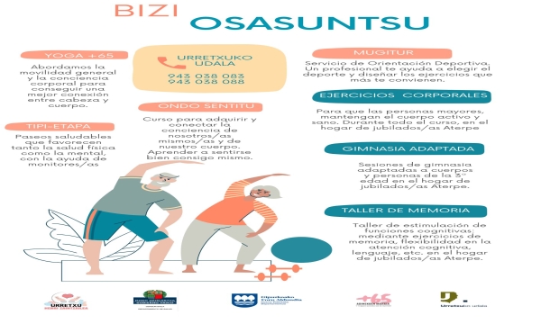 El Ayuntamiento de Urretxu presenta BIZI OSASUNTSU, un programa para un envejecimiento saludable