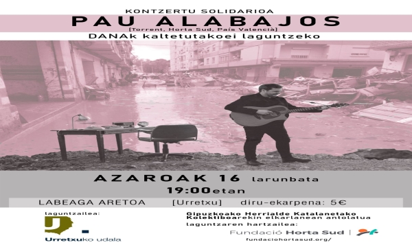 Concierto solidario por Valencia de Pau Alabajos en Urretxu