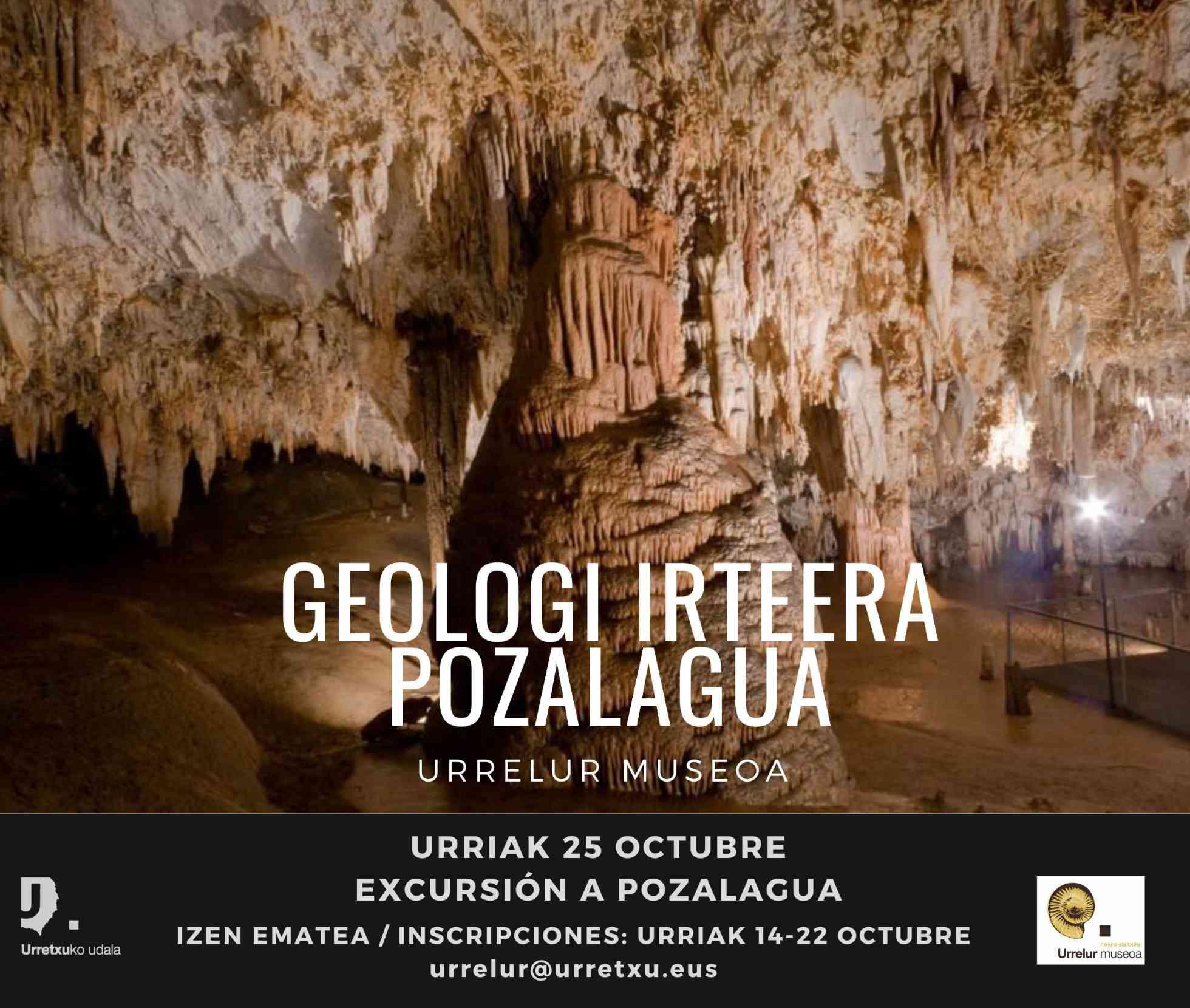 El 25 de octubre excursión geológica con el museo Urrelur: Pozalagua