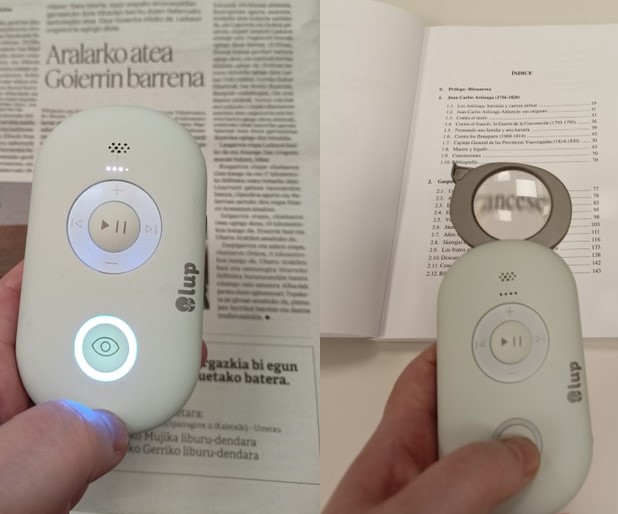 Nueva lupa inteligente en el txoko inclusivo de la biblioteca 
